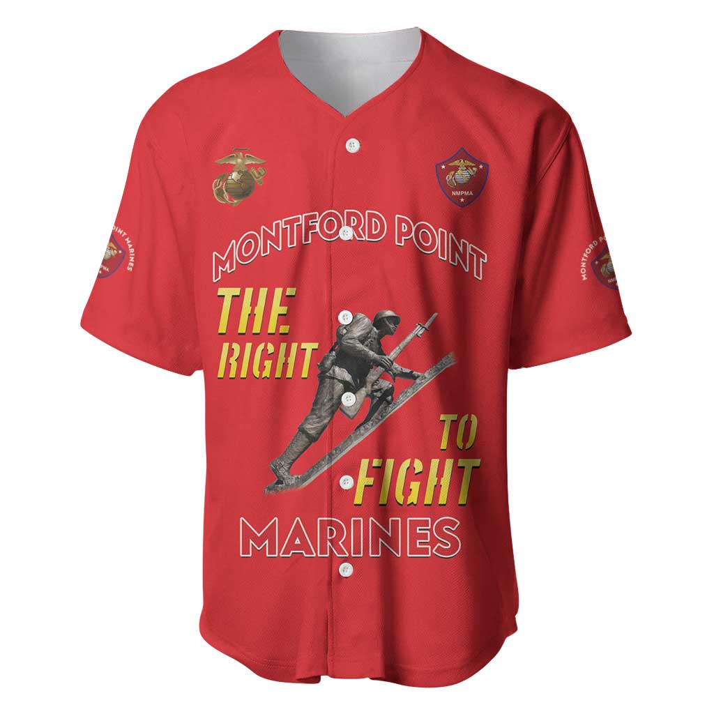 African American Heroes Baseball Jersey Montford Point Marines - Red - African Pride