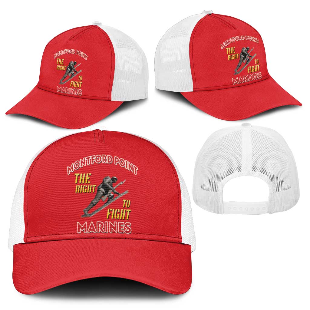 Montford Point Marines Baseball Net Cap The Right To Fight - Red - African Pride