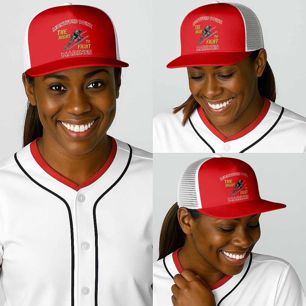 Montford Point Marines Baseball Net Cap The Right To Fight - Red - African Pride