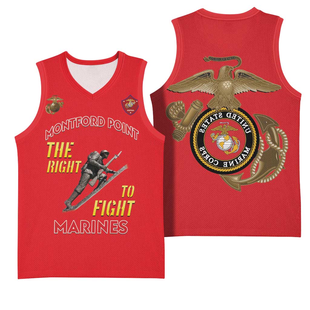 African American Heroes Basketball Jersey Montford Point Marines - Red - African Pride