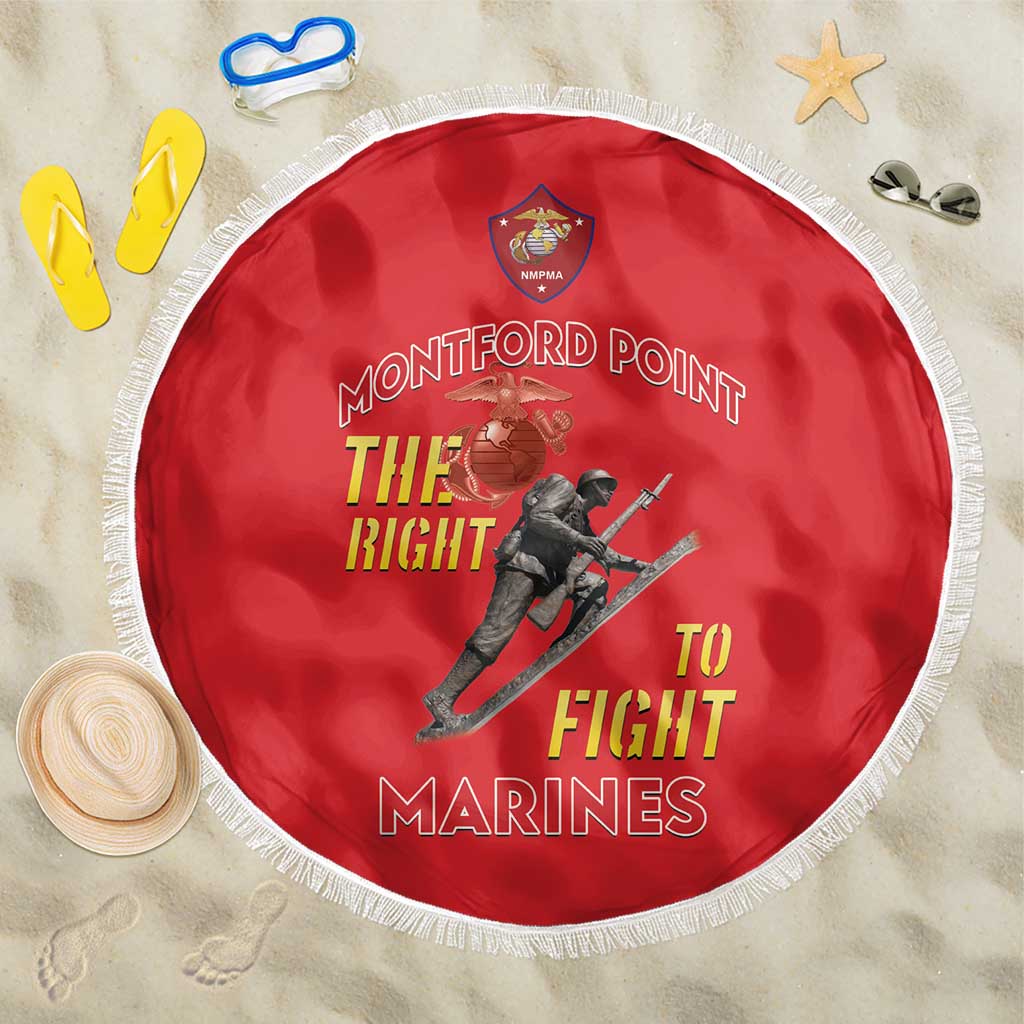 African American Heroes Beach Blanket Montford Point Marines - Red - African Pride