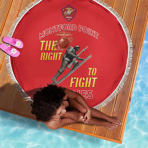 African American Heroes Beach Blanket Montford Point Marines - Red - African Pride