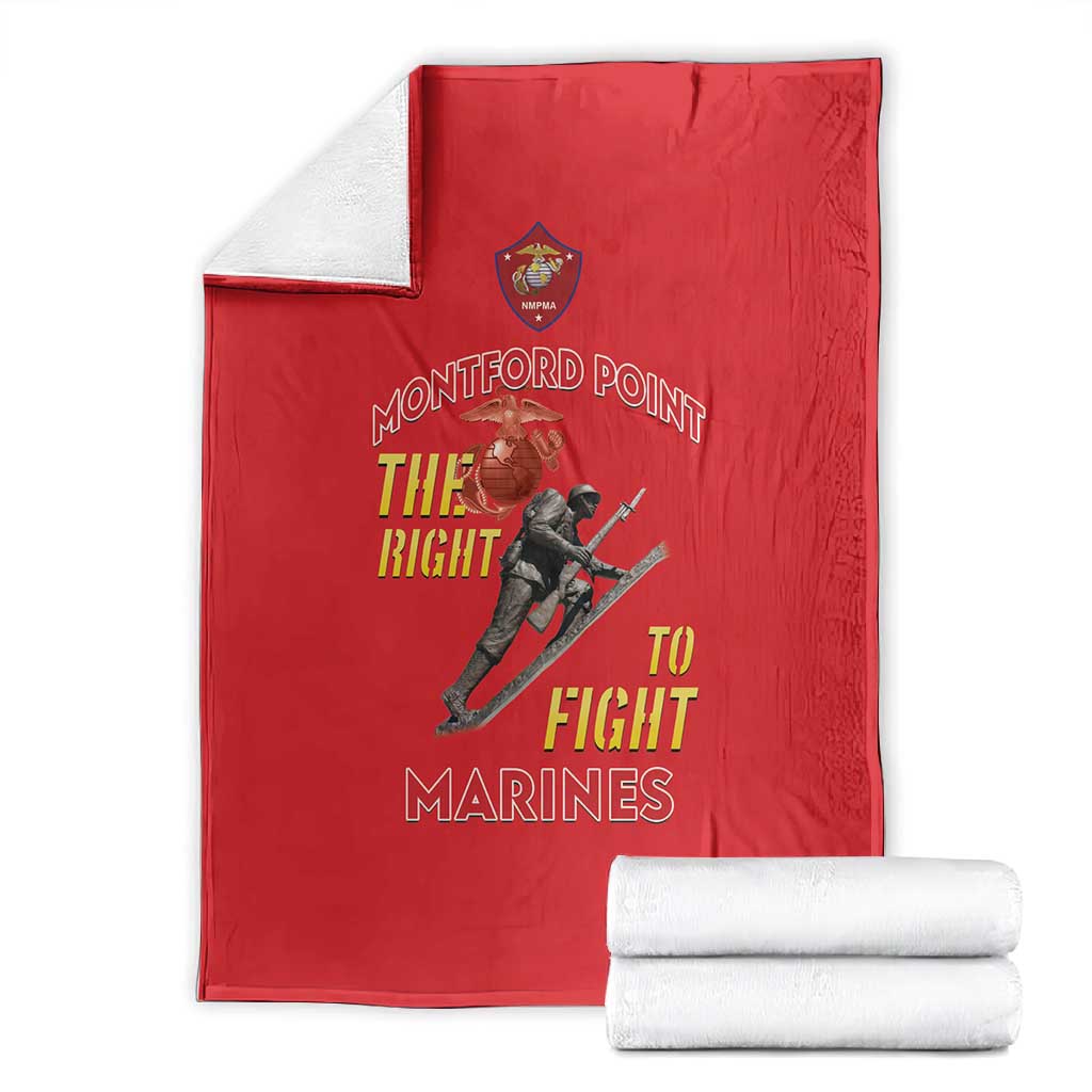 African American Heroes Blanket Montford Point Marines - Red - African Pride