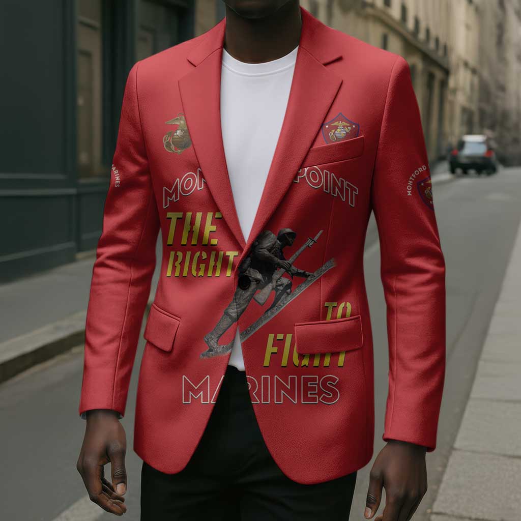 Montford Point Marines Blazer The Right To Fight - Red