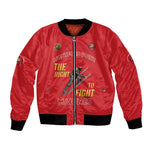 African American Heroes Bomber Jacket Montford Point Marines - Red - African Pride