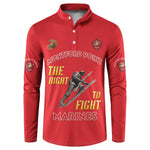 Montford Point Marines Button Sweatshirt The Right To Fight - Red