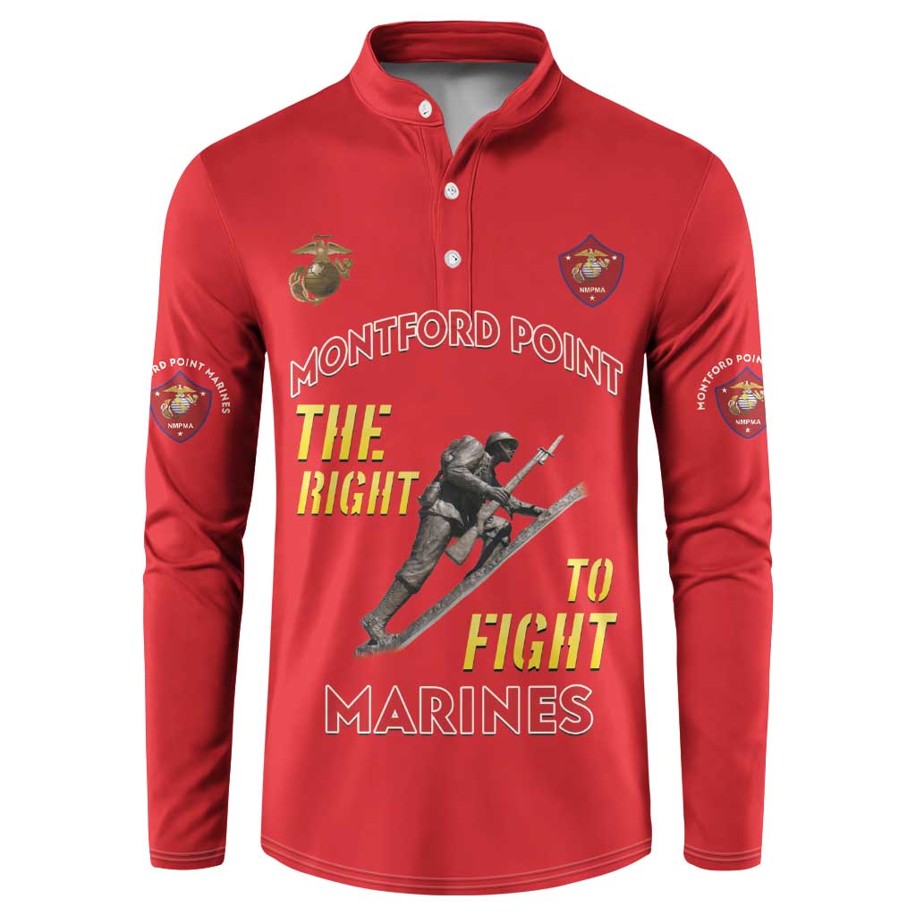 Montford Point Marines Button Sweatshirt The Right To Fight - Red