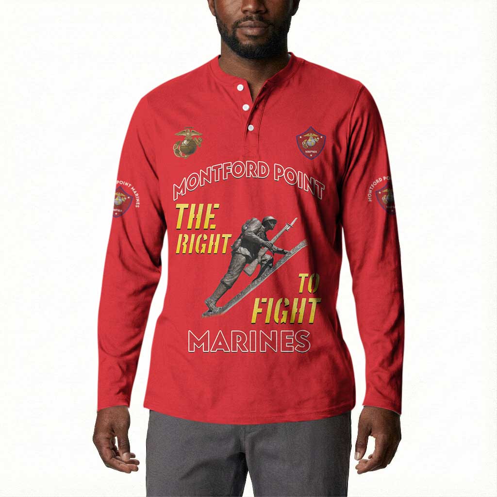 Montford Point Marines Button Sweatshirt The Right To Fight - Red