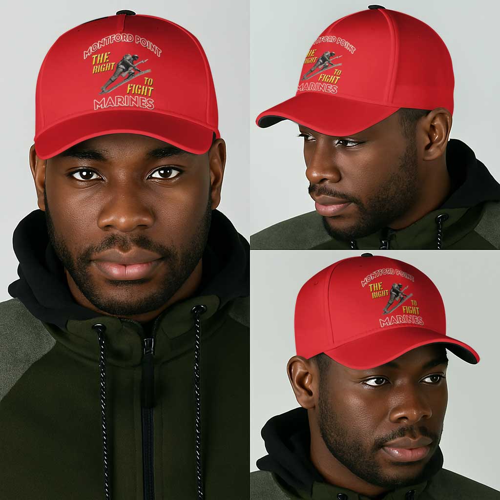 Montford Point Marines Classic Cap The Right To Fight - Red - African Pride