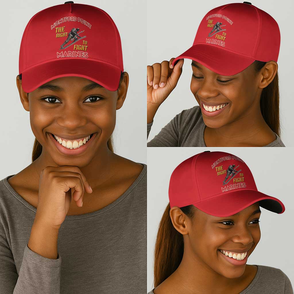 Montford Point Marines Classic Cap The Right To Fight - Red - African Pride