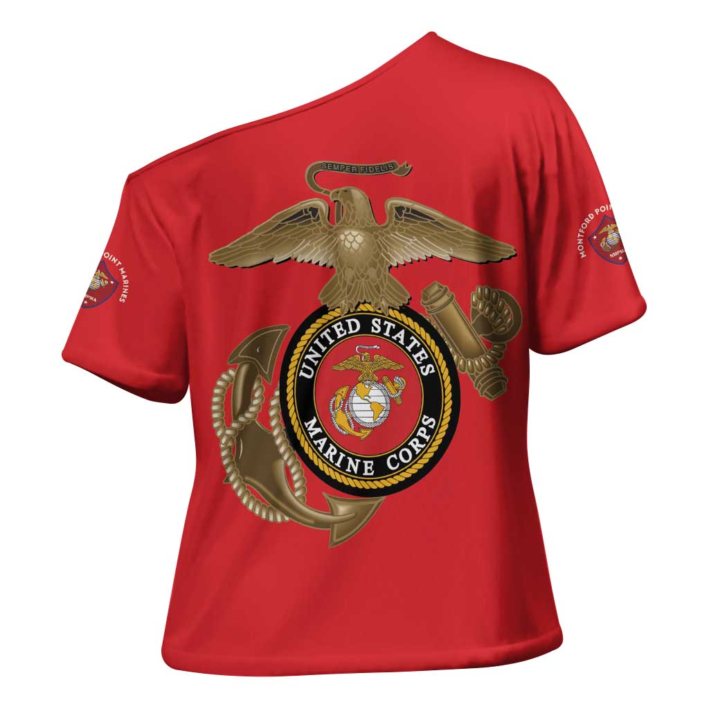 Montford Point Marines Cross Shoulder Shirt The Right To Fight - Red