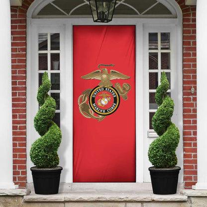 Montford Point Marines Door Cover The Right To Fight - Red