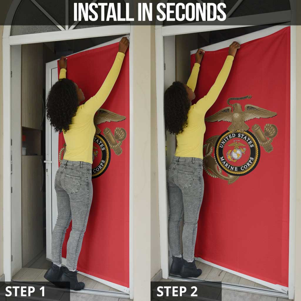 Montford Point Marines Door Cover The Right To Fight - Red
