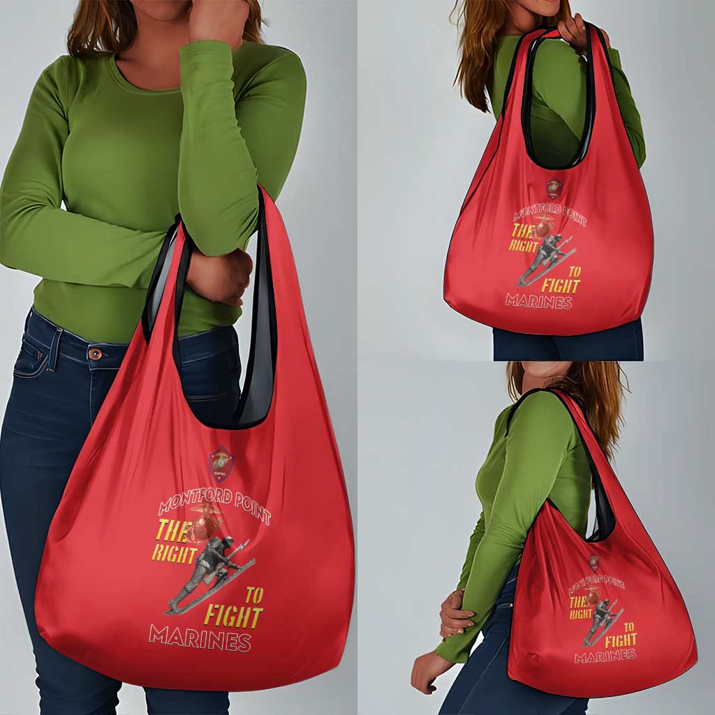 African American Heroes Grocery Bag Montford Point Marines - Red - African Pride