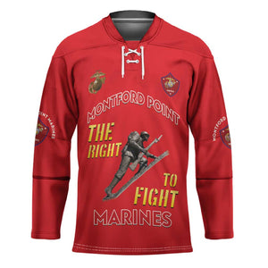 Montford Point Marines Hockey Jersey The Right To Fight - Red