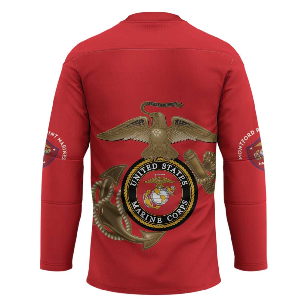 Montford Point Marines Hockey Jersey The Right To Fight - Red