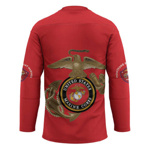 Montford Point Marines Hockey Jersey The Right To Fight - Red