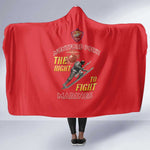 African American Heroes Hooded Blanket Montford Point Marines - Red - African Pride