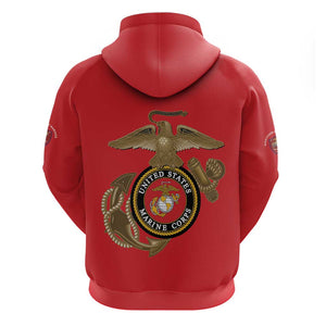 African American Heroes Hoodie Montford Point Marines - Red - African Pride