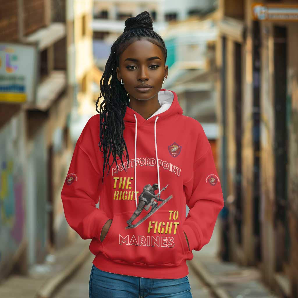African American Heroes Hoodie Montford Point Marines - Red - African Pride