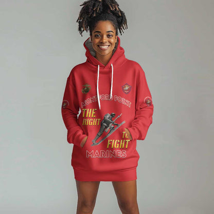 African American Heroes Hoodie Dress Montford Point Marines - Red - African Pride