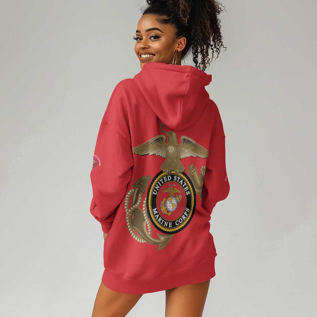 African American Heroes Hoodie Dress Montford Point Marines - Red - African Pride