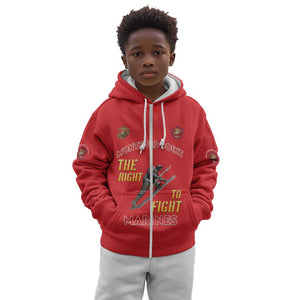 African American Heroes Kid Hoodie Montford Point Marines - Red - African Pride