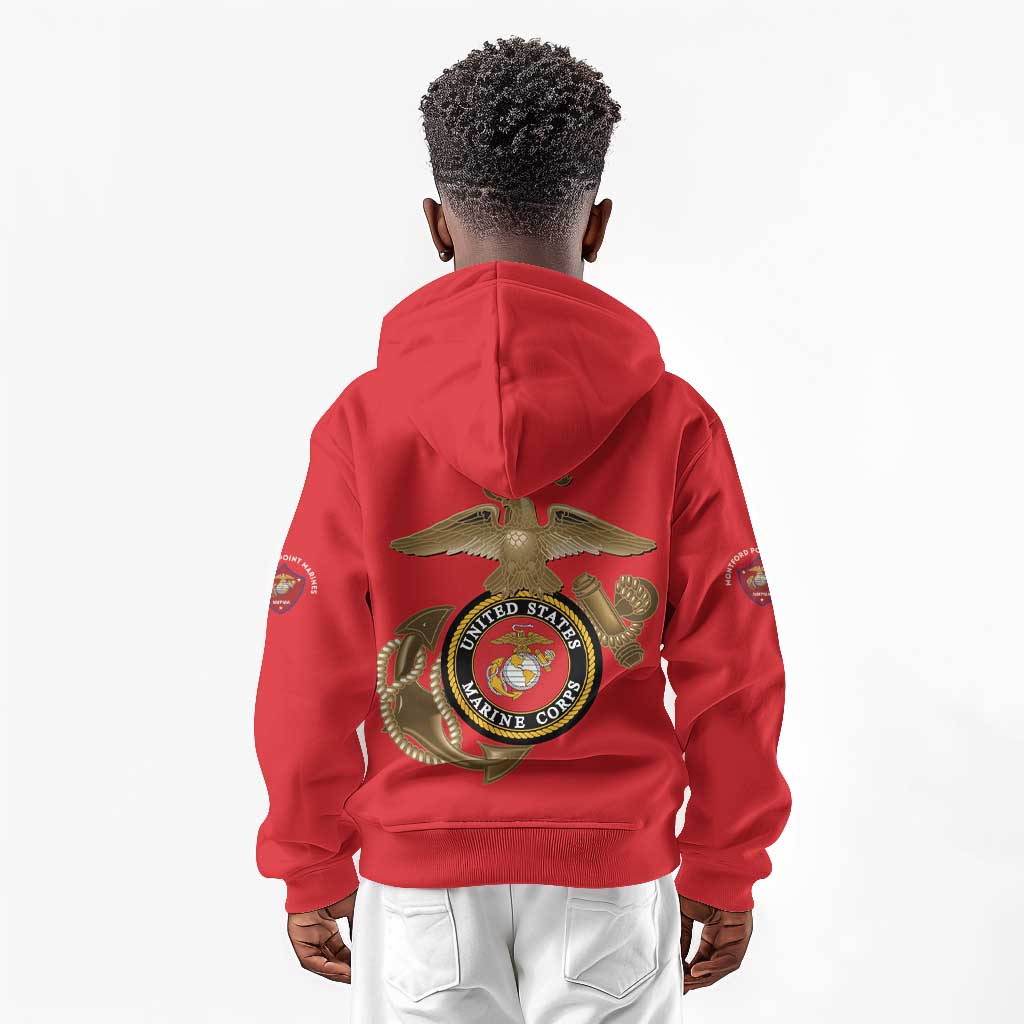 African American Heroes Kid Hoodie Montford Point Marines - Red - African Pride