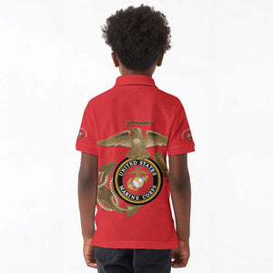 African American Heroes Kid Polo Shirt Montford Point Marines - Red - African Pride