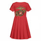 African American Heroes Kid Short Sleeve Dress Montford Point Marines - Red - African Pride