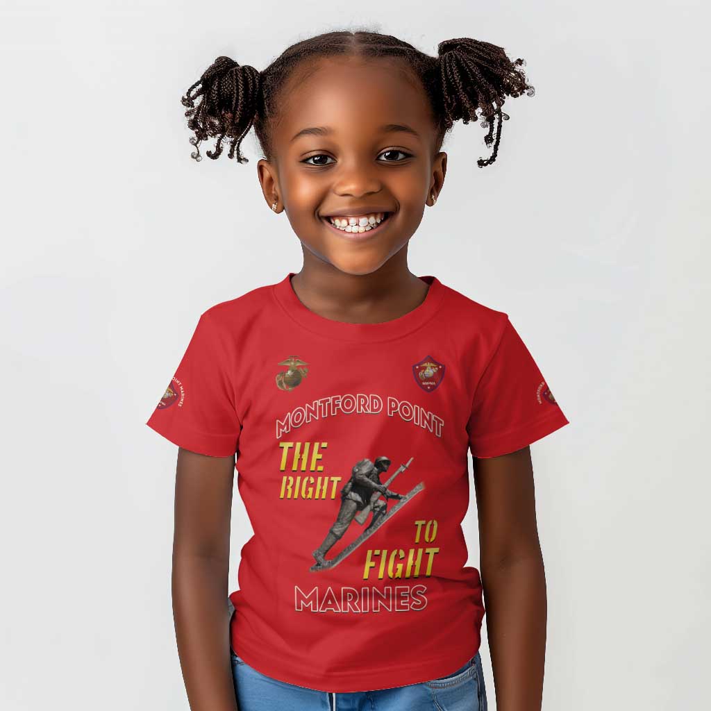 African American Heroes Kid T shirt Montford Point Marines - Red - African Pride