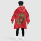 African American Heroes Kid Wearable Blanket Hoodie Montford Point Marines - Red - African Pride