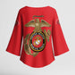Montford Point Marines Kimono Sleeve Blouse The Right To Fight - Red