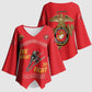 Montford Point Marines Kimono Sleeve Blouse The Right To Fight - Red