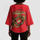 Montford Point Marines Kimono Sleeve Blouse The Right To Fight - Red