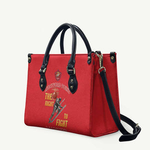 Montford Point Marines Leather Bag The Right To Fight - Red