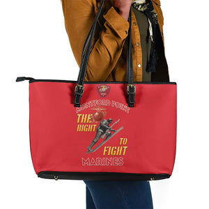 African American Heroes Leather Tote Bag Montford Point Marines - Red - African Pride