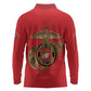 African American Heroes Long Sleeve Polo Shirt Montford Point Marines - Red - African Pride