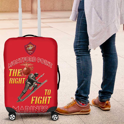 African American Heroes Luggage Cover Montford Point Marines - Red - African Pride