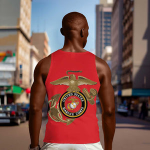 African American Heroes Men Tank Top Montford Point Marines - Red - African Pride