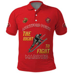 African American Heroes Polo Shirt Montford Point Marines - Red - African Pride