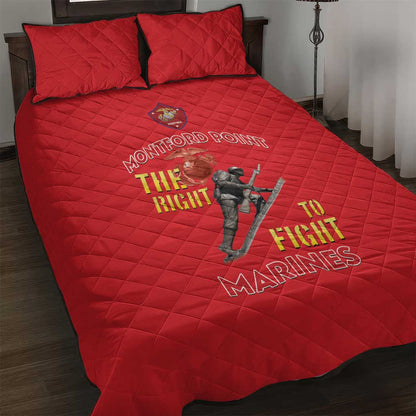 African American Heroes Quilt Bed Set Montford Point Marines - Red - African Pride