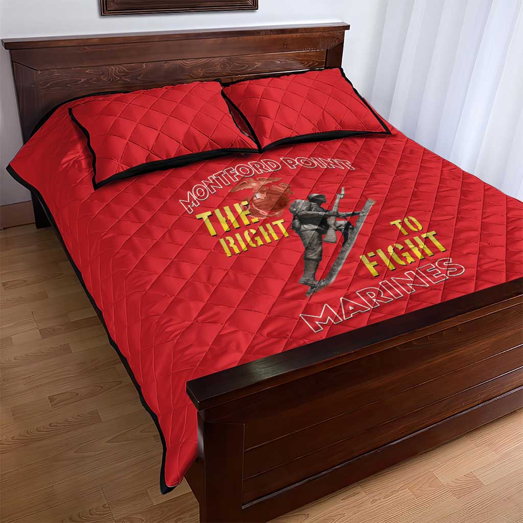 African American Heroes Quilt Bed Set Montford Point Marines - Red - African Pride