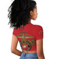 African American Heroes Raglan Cropped T shirt Montford Point Marines - Red - African Pride