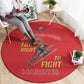 African American Heroes Round Carpet Montford Point Marines - Red - African Pride
