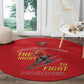 African American Heroes Round Carpet Montford Point Marines - Red - African Pride