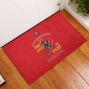 African American Heroes Rubber Doormat Montford Point Marines - Red - African Pride