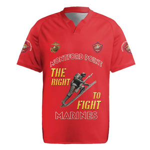 African American Heroes Rugby Jersey Montford Point Marines - Red - African Pride