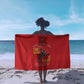 African American Heroes Sarong Montford Point Marines - Red - African Pride