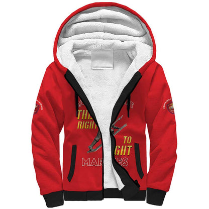 African American Heroes Sherpa Hoodie Montford Point Marines - Red - African Pride